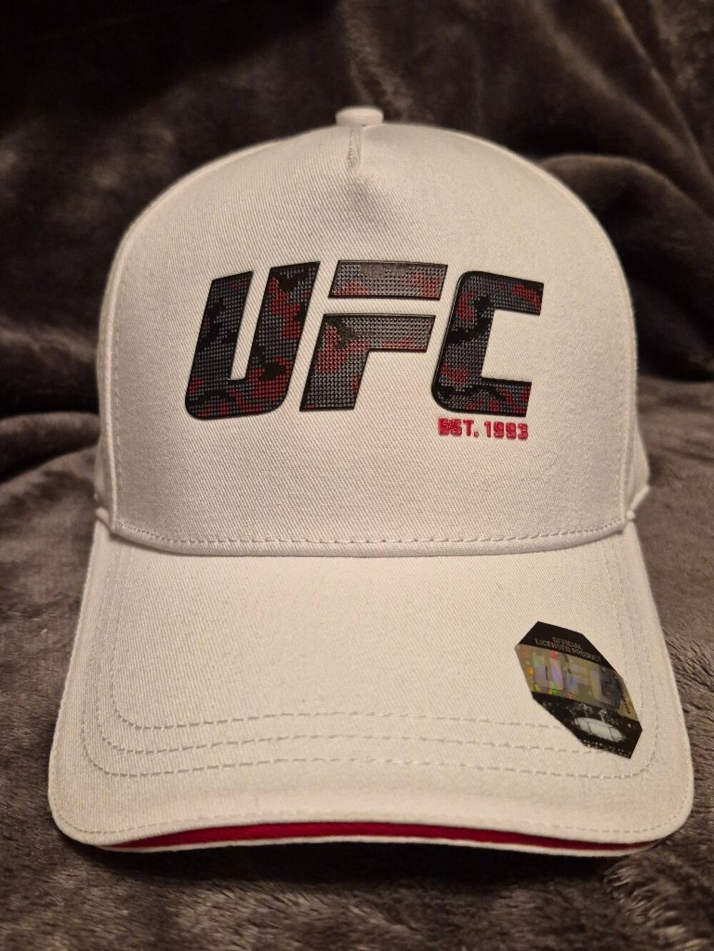 UFC Hat Cap Mens White Camo Logo Ultimate Fighting Championship Strapback 1993